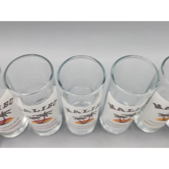 Malibu Rum 2oz Shot Glasses Lot of 10 Coconut Mango Pineapple Passion Fruit Etc. - Picture 6 of 10